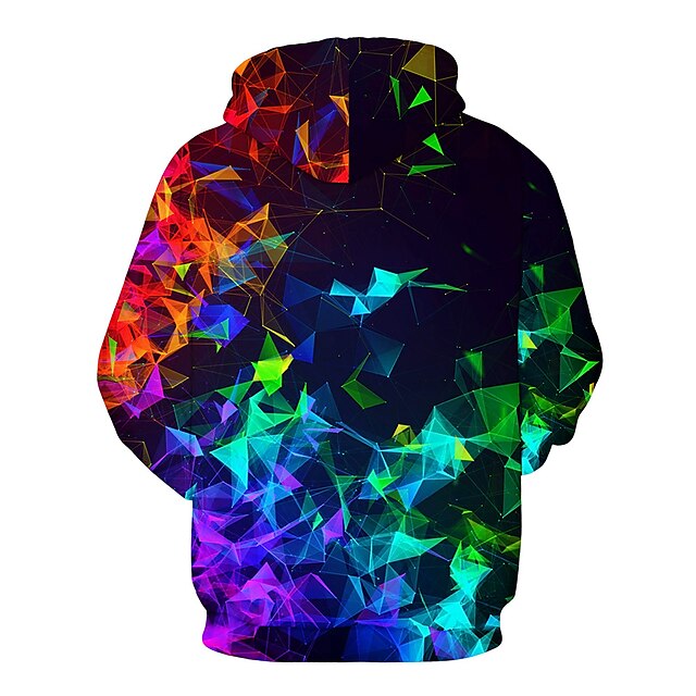 Pizoff Unisex 3d Digital Print Geometry Colorful Galaxy Hoodies Long Sleeve Pullover Sweatshirt 2119