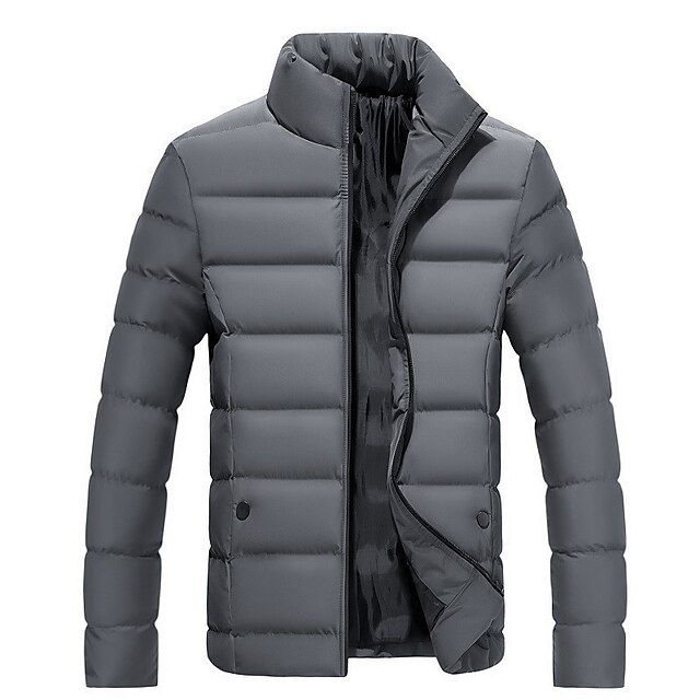  Men's Warm Puffer Jacket Thicken Padded Jacket Winter Sports Coat Fleece Jacket Outdoor Trench Coat Thermal Breathable Lightweight Soft Outerwear Winter Jacket Parka Skiing Snowboard Fishing
