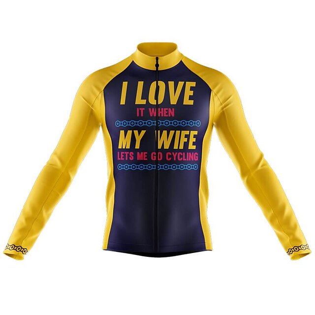  21Grams Men's Cycling Jersey Long Sleeve Bike Top with 3 Rear Pockets Mountain Bike MTB Road Bike Cycling Breathable Quick Dry Moisture Wicking Reflective Strips Black Polyester Spandex Sports