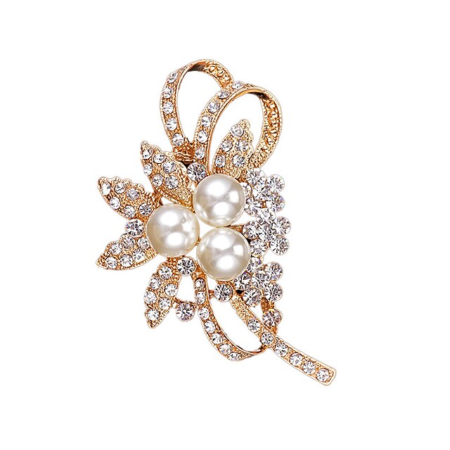 Women's Brooches Classic Flower Stylish Brooch Jewelry Golden For Gift ...
