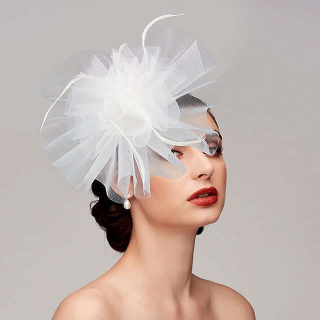  plumes / fascinateurs en filet chapeau derby kentucky / casque avec plume / casquette / fleur 1 pc mariage / course de chevaux / casque de coupe de Melbourne