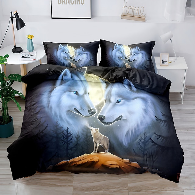 Wolf Duvet Cover Set Quilt Bedding Sets, Wolf Bed Sheets Twin