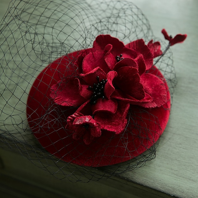  fascinators kentucky derby pălărie velur găleată toamnă pălărie de nuntă pastile pălărie cursa de cai ziua doamnelor melbourne cup cocktail regal astcot floare elegant cu tul floral căciulă pentru cap