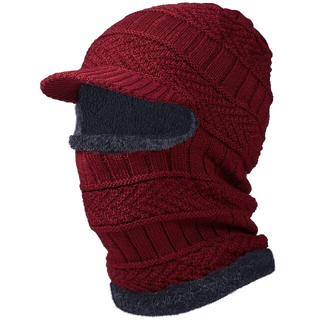  Men's Balaclava Beanie Hat Thermal Warm Windproof Breathable Fleece Hat Winter Snowboard for Skiing Snowboarding Winter Sports