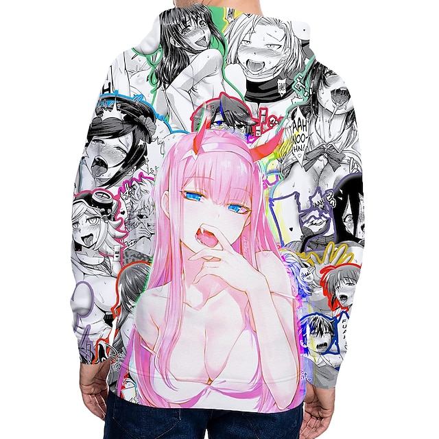 Toys & Hobbies Cosplay & Costumes | Inspired by Ahegao Zero Two Hentai Hoodie Anime 100% Polyester Anime 3D Harajuku Graphic Hoo