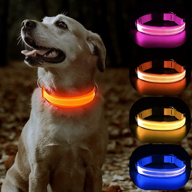  LED Hundehalsband - Hundehalsband Leuchthalsband tragbare USB wiederaufladbare reflektierende Leuchthalsbänder für kleine mittelgroße Hunde
