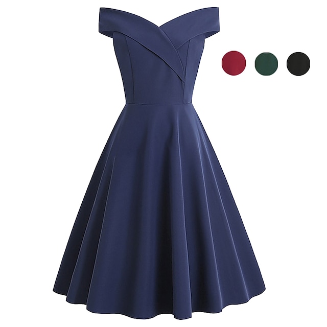 Fashion Women Vintage A-Line Sleeveless Halter Evening Party Prom Swing Dress