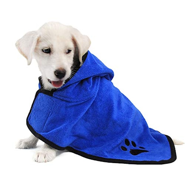  Pet Dog Hooded Bathrobe Super Absorbent Microfiber Pet Bathrobe Fast Dry Bath Towel for Dogs Puppy