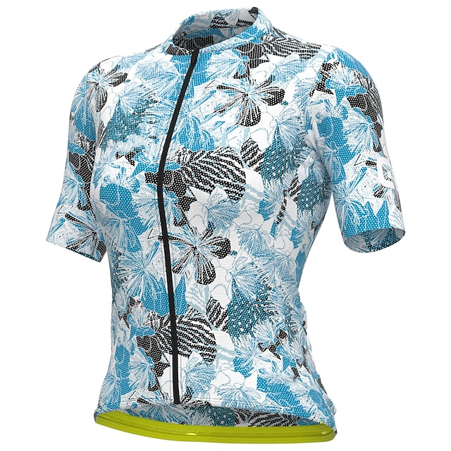 

21Grams Women's Short Sleeve Cycling Jersey Summer Spandex Pink Blue Floral Botanical Bike Top Mountain Bike MTB Road Bike Cycling Quick Dry Moisture Wicking Sports Clothing Apparel / Stretchy