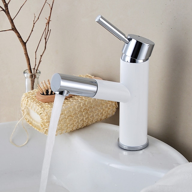  Bathroom Sink Faucet - Pull out Electroplated Centerset Single Handle One HoleBath Taps