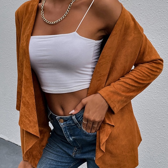 

Women's Cardigan Knitted Pure Color Stylish Casual Long Sleeve Sweater Cardigans Cowl Spring Summer Pink Khaki