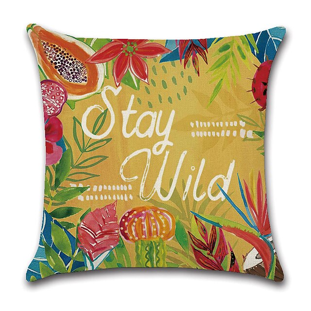 Home & Garden Home Decor | Tropical Double Side Cushion Cover 4PC Soft Decorative Square Throw Pillow Cover Cushion Case Pillowc