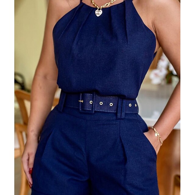 

Women's Streetwear Plain Casual Holiday Two Piece Set Tank Top Shorts Sets Shorts Tops