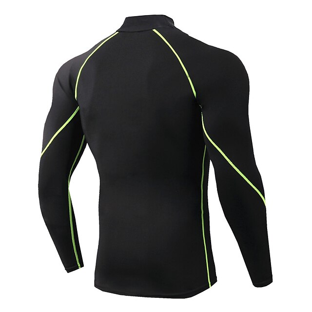 Sports & Outdoors Running, Jogging & Walking | Mens Long Sleeve High Neck Compression Shirt Running Shirt Running Base Layer Str