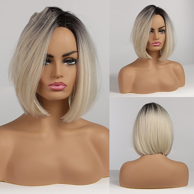 Beauty & Hair Wigs & Hair Pieces | Synthetic Wig Straight Asymmetrical Machine Made Wig Short A1 A2 A3 A4 A5 Synthetic Hair Wome