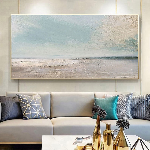  Handmade Oil Painting Canvas Wall Art Decoration Abstract Seascape Painting Beach Ocean for Home Decor Rolled Frameless Unstretched Painting