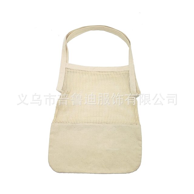 Home & Garden Home Decor | Splicing Shopping Bag Cotton Mesh Bag Vegetable And Fruit Mesh Bag Supermarket Portable Environmental