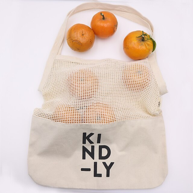 Home & Garden Home Decor | Splicing Shopping Bag Cotton Mesh Bag Vegetable And Fruit Mesh Bag Supermarket Portable Environmental