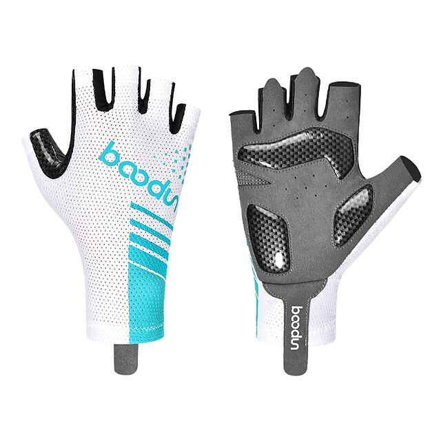 

BOODUN Bike Gloves / Cycling Gloves Breathable Quick Dry Wearable Skidproof Fingerless Gloves Sports Gloves Lycra White Red Blue for Adults' Outdoor Exercise Cycling / Bike