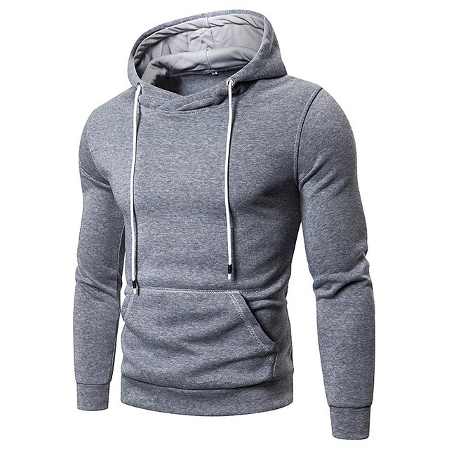  Men's Pullover Hoodie Sweatshirt Solid Color Lace up Front Pocket Casual Daily Holiday Sportswear Casual Big and Tall Hoodies Sweatshirts  Wine Red Black