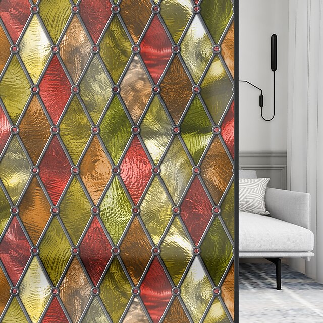 Stained Glass Window Film residue Window Paper Bathroom Living Room Window Shading Film Removable DIY Home Decoration Wall Decal Wall Decoration 11