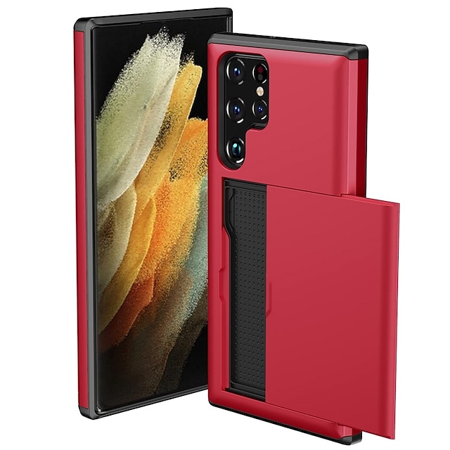  Funda para teléfono para Samsung Galaxy S24 S23 S22 S21 S20 Plus Ultra S25 Ultra funda trasera soporte para tarjetas a prueba de golpes de color sólido TPU