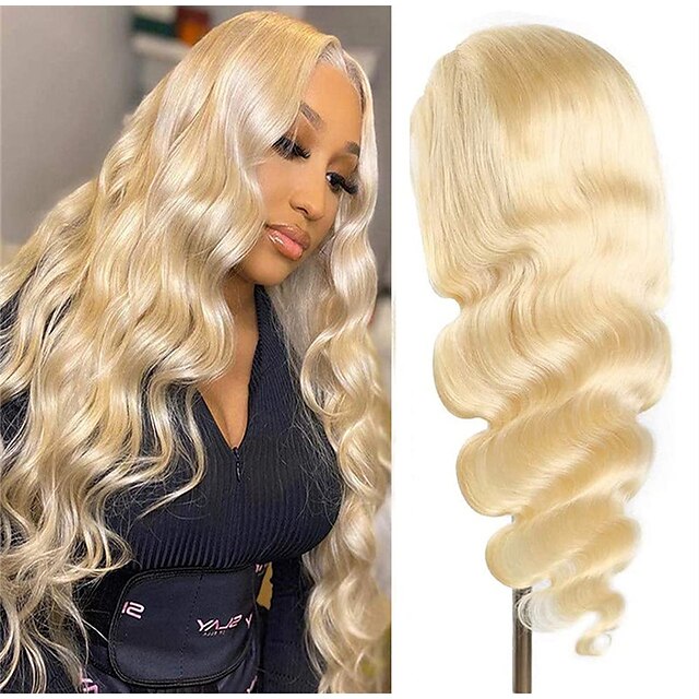 

150% 180% 13x4 Lace 613 Blonde Lace Front Wig Human Hair Pre Plucked Body Wave Brazilian Human Hair Wigs for Black Women