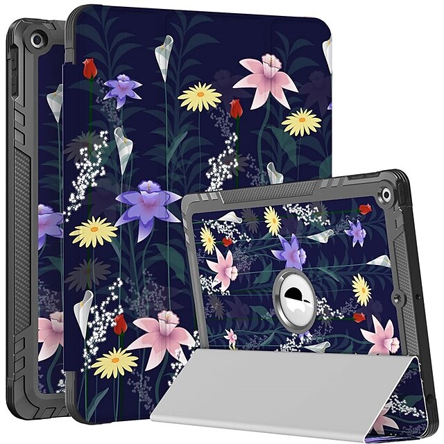 

Tablet Case Cover For ipad 10.2 case with Pencil Holder 2021 2019 2020 Release iPad 9th/8th/7th Generation Case Full Body Protective Filio Smart case Cover with Wake/Sleep Feature(Flower)