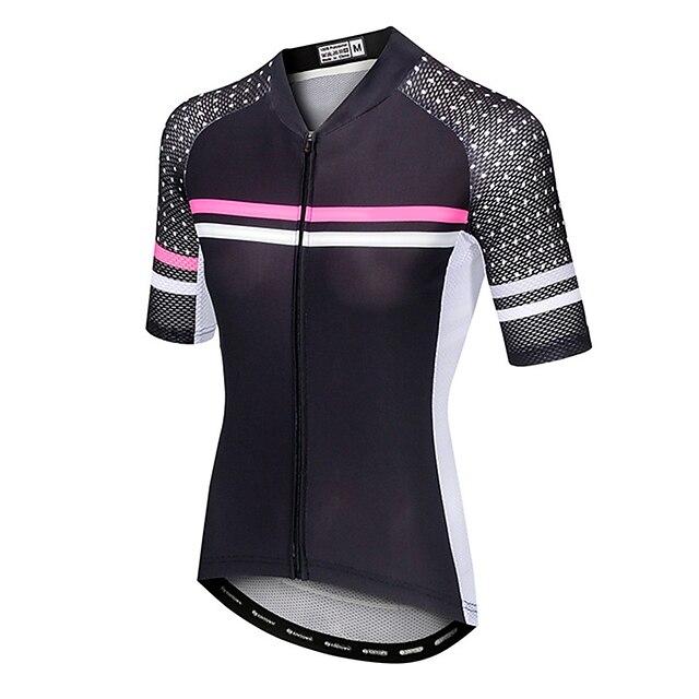 

21Grams Women's Short Sleeve Cycling Jersey Summer Spandex Black Polka Dot Bike Top Mountain Bike MTB Road Bike Cycling Quick Dry Moisture Wicking Sports Clothing Apparel / Stretchy / Athleisure