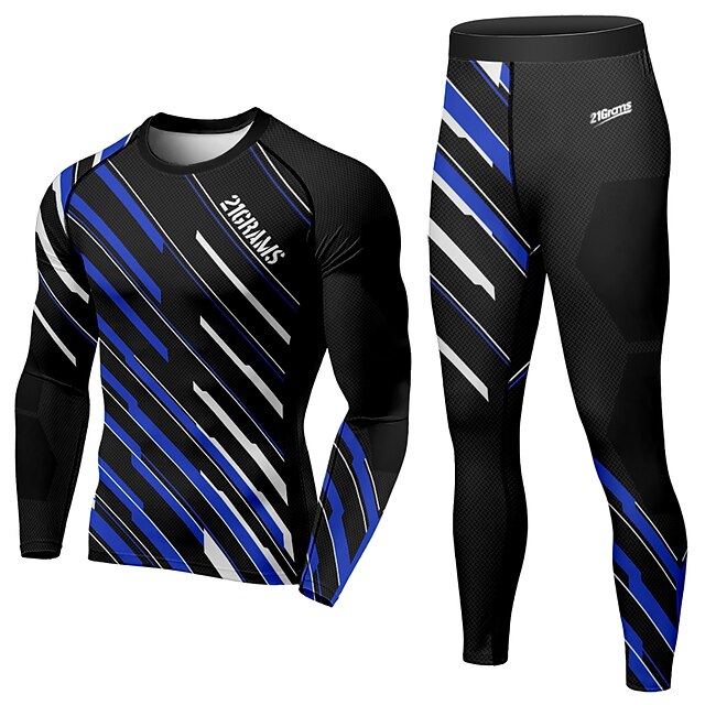 Sports & Outdoors Running, Jogging & Walking | 21Grams® Mens 2 Piece Activewear Set Compression Suit Athletic Athleisure 2pcs Wi