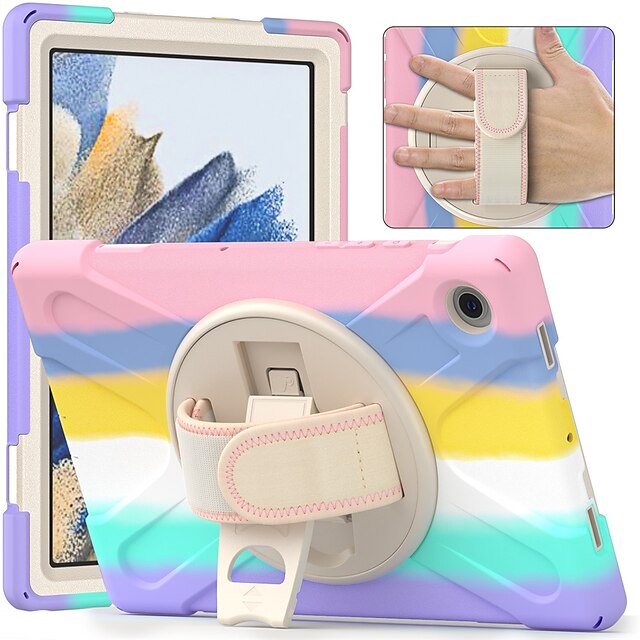 

Tablet Case Cover For Samsung Galaxy Tab A8 A7 Lite Shockproof Dustproof with Stand Solid Colored Silicone PC
