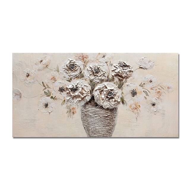 Home & Garden Wall Art | Oil Painting Handmade Hand Painted Wall Art Abstract White Flowerswith Vase Canvas Painting Home Decora