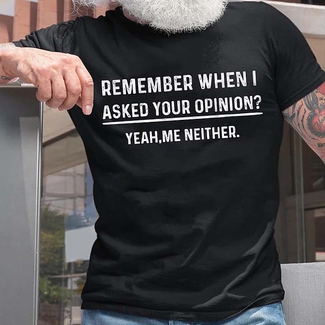  Herr Grafisk Bokstav T-shirt Vardaglig stil 100 % bomull Kortärmad Grafisk Skjorta Svart Vit Vin Bekväm t-shirt Semester Ledigt Modedesignerkläder