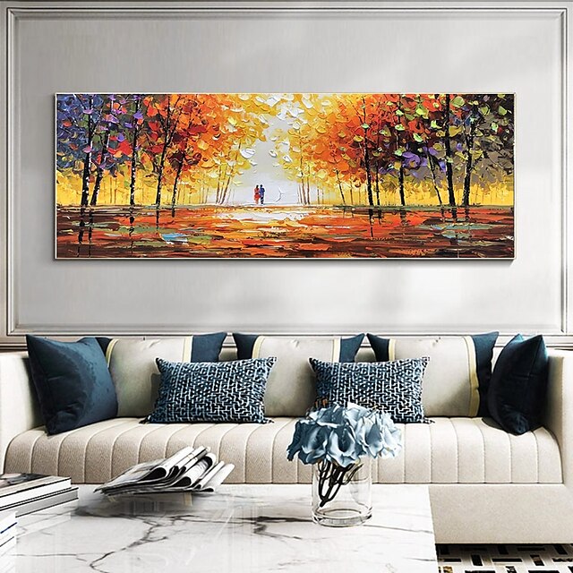 Home & Garden Wall Art | Handmade Oil Painting Canvas Wall Art Decoration Abstract LandscapePainting Lovers in The Woods for Hom