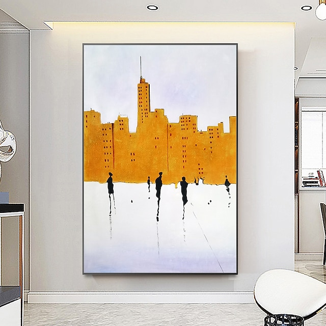 Home & Garden Wall Art | Mintura Handmade Oil Painting On Canvas Wall Art Decoration Modern Abstract Building Landscape Picture 