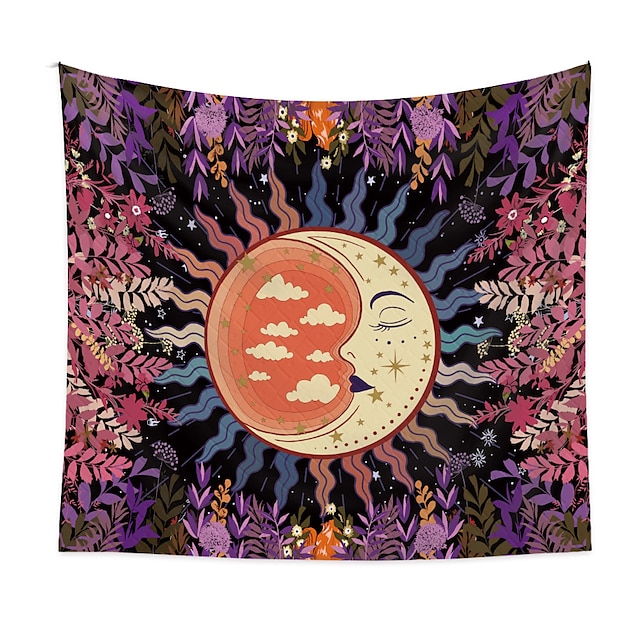 Home & Garden Home Decor | Celestial Sun Moon Wall Tapestry Art Decor Blanket Curtain Picnic Tablecloth Hanging Home Bedroom Liv