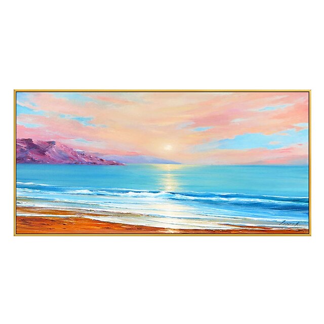 Home & Garden Wall Art | Oil Painting Handmade Hand Painted Wall Art Modern Abstract Sunset Coastline Landscape Home Decoration 