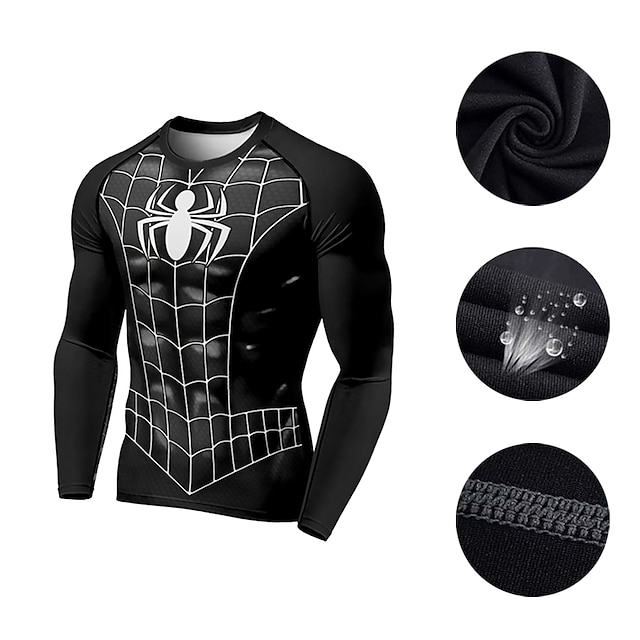 Sports & Outdoors Running, Jogging & Walking | 21Grams® Mens Long Sleeve Compression Shirt Running Shirt Top Athletic Athleisure