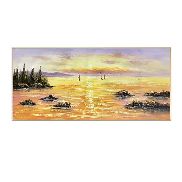 Home & Garden Wall Art | Oil Painting Handmade Hand Painted Wall Art Contemporary Abstract Sunset Landscape Home Decoration Deco