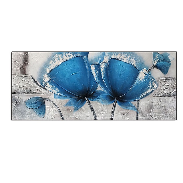 Home & Garden Wall Art | Oil Painting Handmade Hand Painted Wall Art Modern Abstract Beautiful Blue Flowers Home Decoration Deco