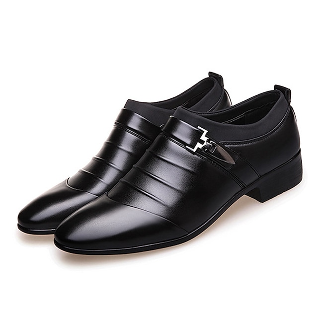  Hombre Oxfords Zapatos formales Botas de moda Zapatos de Mojes Zapatos de esmoquin Zapatos de Paseo Negocios Boda Oficina y carrera Fiesta y Noche PU Negro Blanco Marrón Primavera Otoño