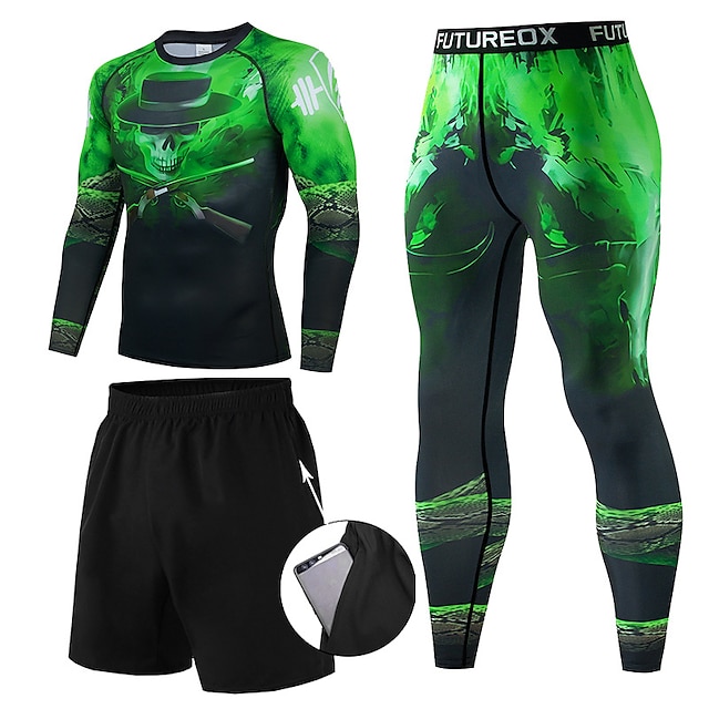 Sports & Outdoors Running, Jogging & Walking | Mens 3-Piece Activewear Set Compression Suit Casual Athleisure 3pcs Winter Long S