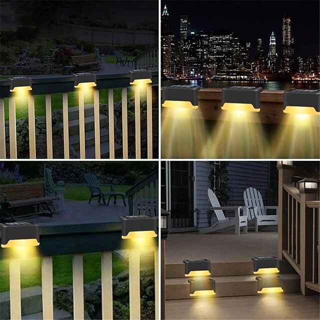 4pcs luci per gradini solari per esterni luci per scale a led ...