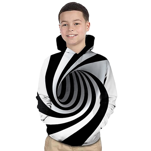  Jungen 3D Geometrisch Kapuzenshirt Langarm 3D-Druck Herbst Winter Aktiv Basic Polyester kinderkleidung Baby 3-12 Jahre Outdoor Täglich Innen