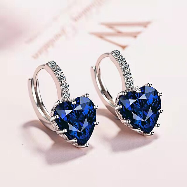 Shoes & Bags Fashion Accessories | Womens AAA Cubic Zirconia Earrings Fancy Mini Drop Heart Stylish Artistic Luxury Baroque Tren