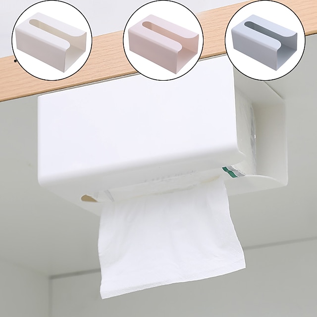  abs sömlös klistermärke papperslåda väggmonterad tissuehållare kreativ enkel plast multifunktionell toalettpapperslåda