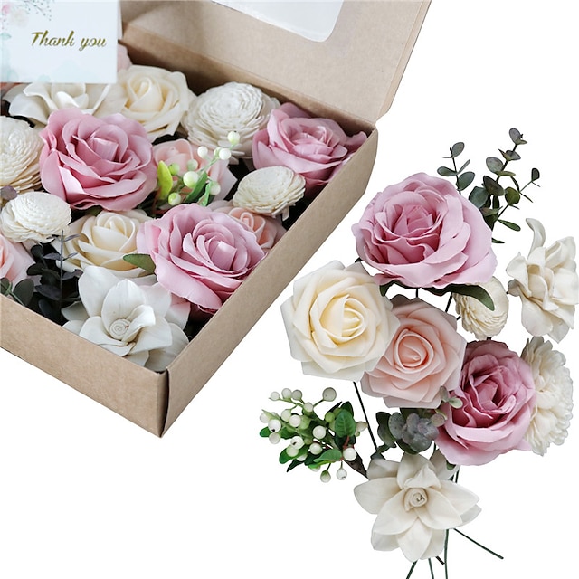  flori artificiale trandafir combinat pentru diy buchete de nunta aranjamente centrale pentru petrecere baby shower decoratiuni pentru casa dus de mireasa