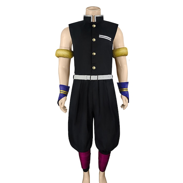  Inspirado por Demon Slayer: Kimetsu no Yaiba Tengen Uzui Animé Disfraces de cosplay Japonés Trajes De Cosplay Cima Pantalones Cinturón Para Hombre / Bolso de Mano / Bolso de Mano