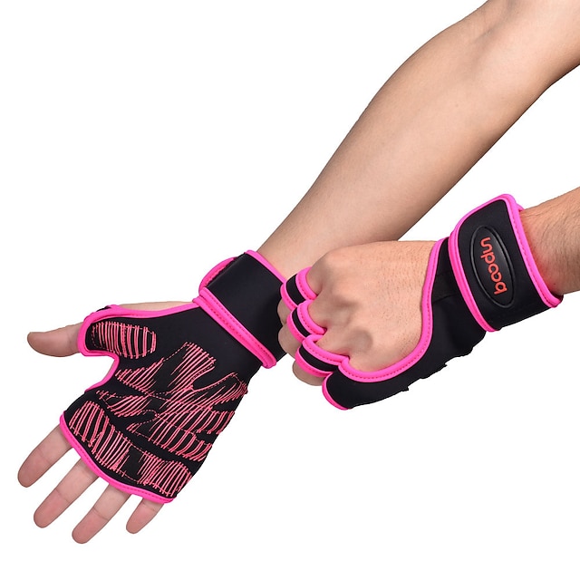 

BOODUN Bike Gloves / Cycling Gloves Breathable Quick Dry Wearable Skidproof Fingerless Gloves Sports Gloves Lycra Green Rose Red for Adults' Outdoor Exercise Cycling / Bike