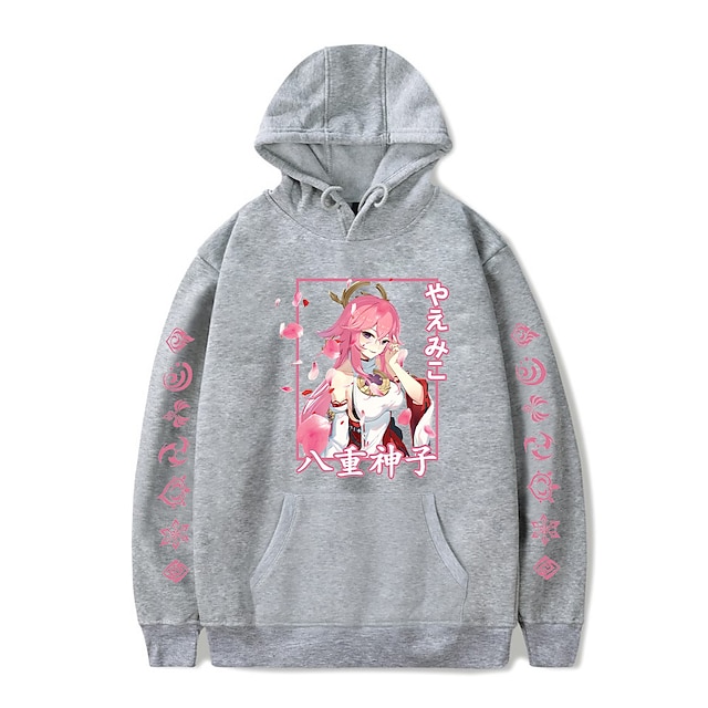 Toys & Hobbies Cosplay & Costumes | Inspired by Genshin Impact Yae Miko Hoodie Anime 100% Polyester Anime Harajuku Graphic Kawai